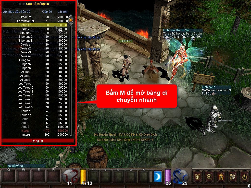 Chức năng chính của Game MU Hỏa Thần Chức năng chính của Game MU Hỏa Thần